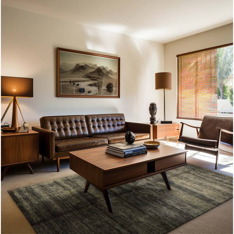 ECARPETGALLERY Hand-knotted Pak Finest Gabbeh Dark Green Wool Rug - 5'3 x 7'10