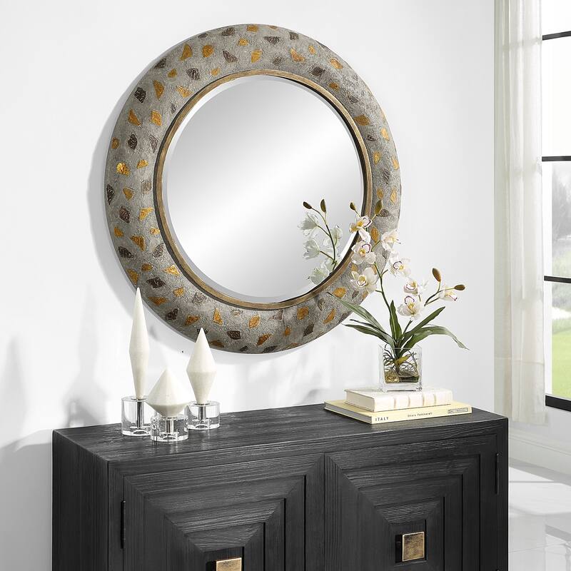 Uttermost 09921 Copper Terrazzo 35" Diameter Circular Beveled Accent