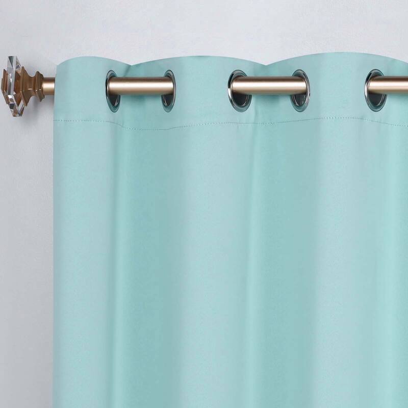 Superior Solid Machine Washable Room Darkening Grommet Curtains, Set of 2