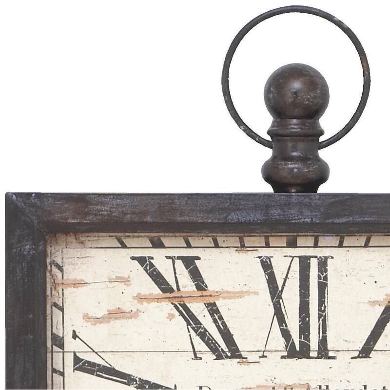 Metal Pocket Watch Style Decorative Wall Clock - Brown - Roche River Decor