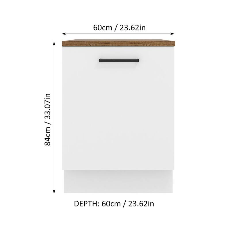 Madesa Hazel Kitchen Storage Base Cabinet 23 Inch Wide - White