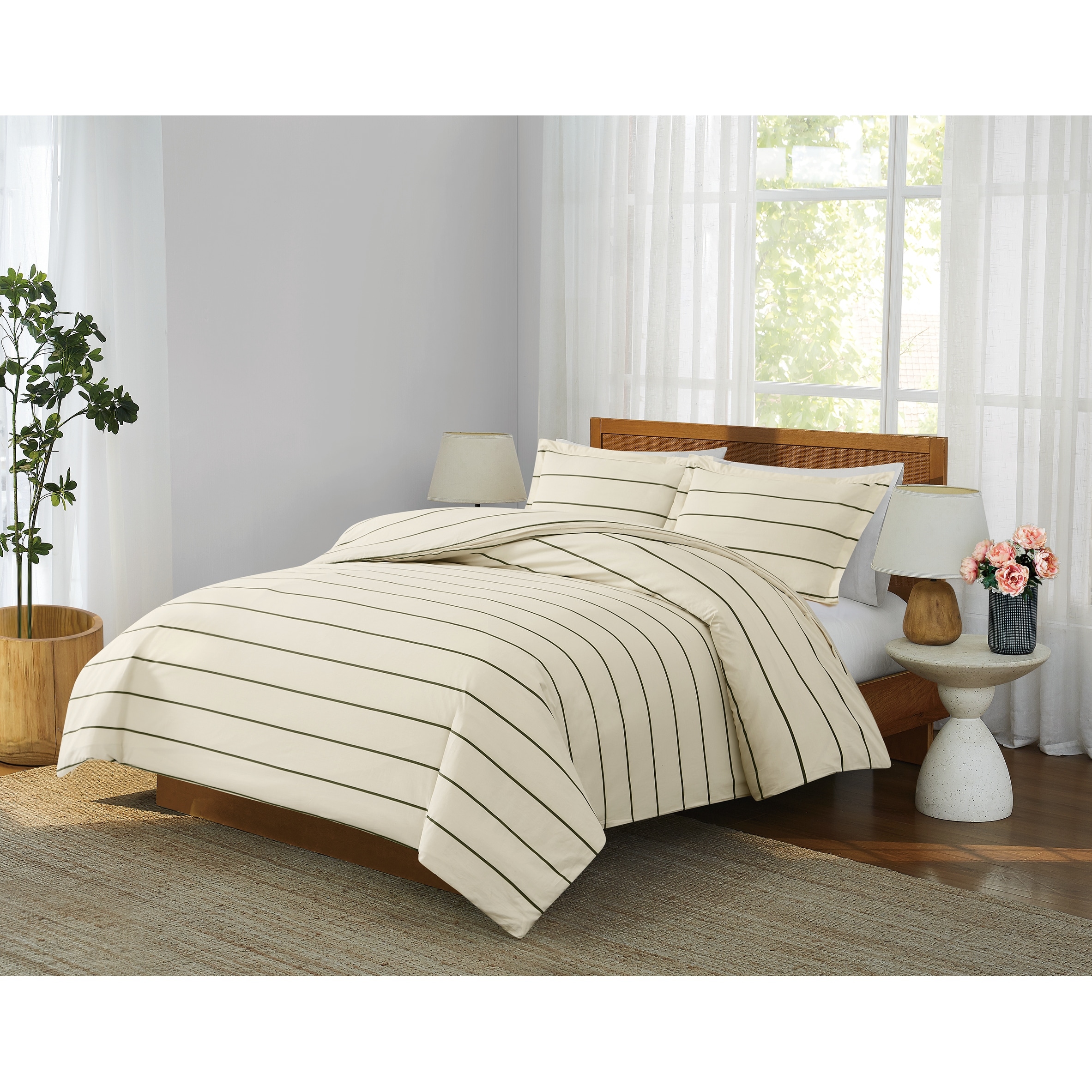 Brooklyn Loom Hayward Stripe Cotton 3 Piece Comforter Set