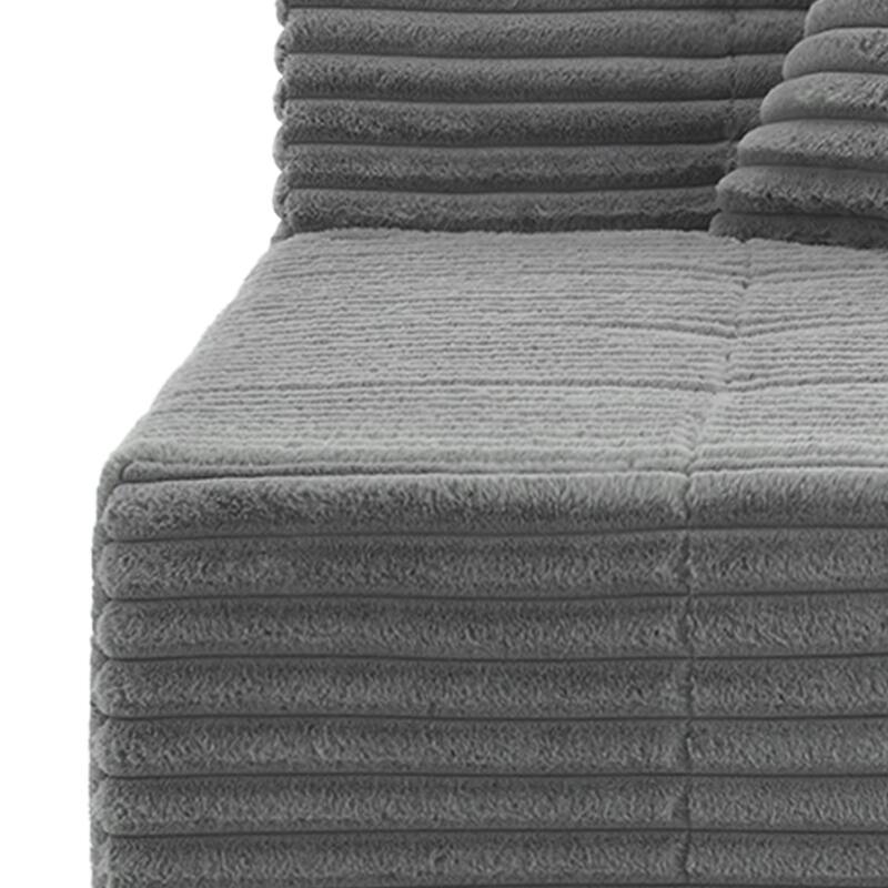 32" W No Assembly Required Plush Corduroy Chaise