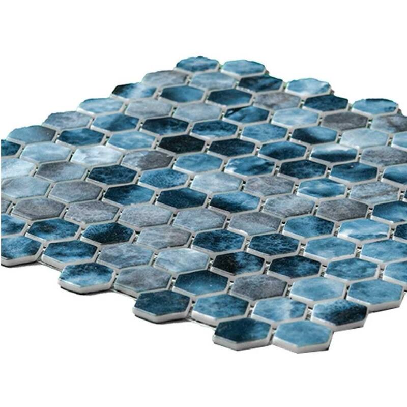 The Tile Life Eterna Hex 1x1 Glass Mosaic Floor & Backsplash Wall Tile