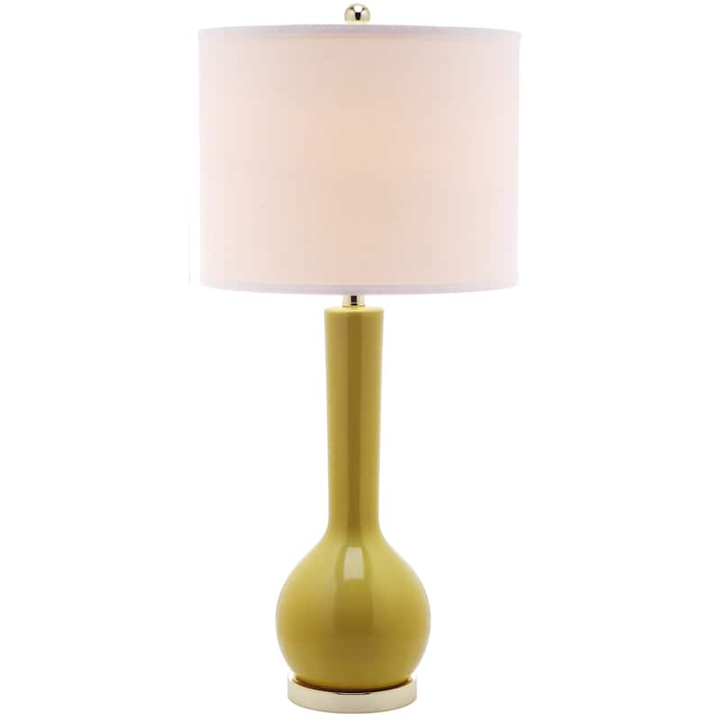 SAFAVIEH Lighting Brigid 31-inch Long Neck Ceramic White Table Lamp (Set of 2) - 14"x14"x30.5" - 14Wx14Dx31H