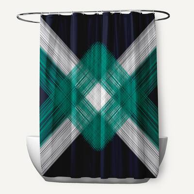 71 x 74-inch String Art Geometric Print Shower Curtain