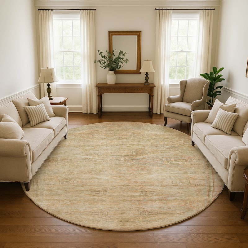 Premium Washable Super Soft Vintage Traditional Mayfield Rug - Linen - 8' x 8'