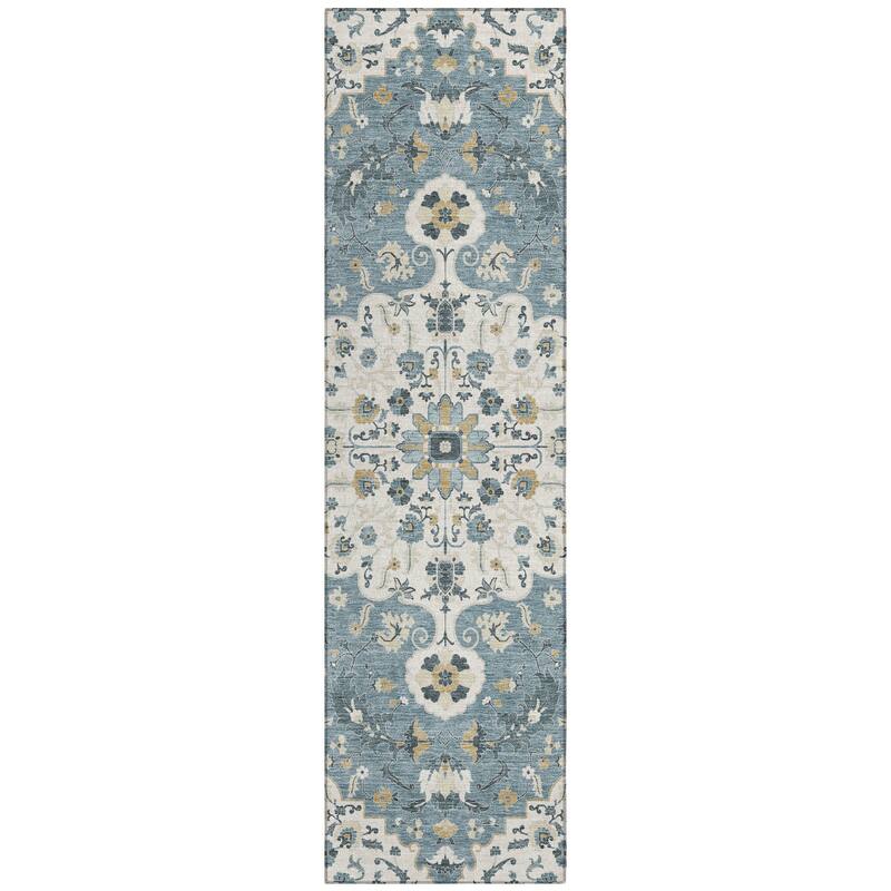 Machine Washable Indoor/ Outdoor Traditional Savannah Chantille Rug