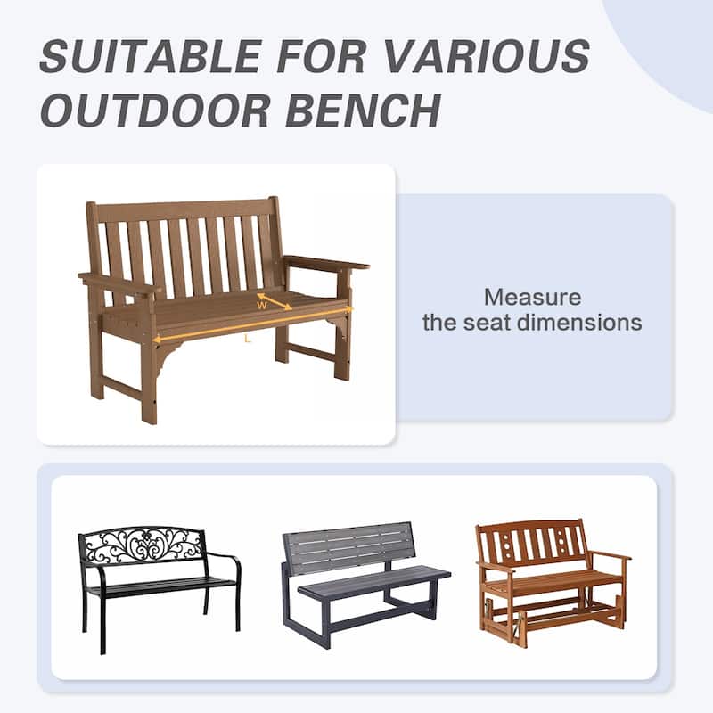 Aoodor Outdoor Polyester Tufted Bench Cushion, Water-resistant & Fade-Resistant Cushion