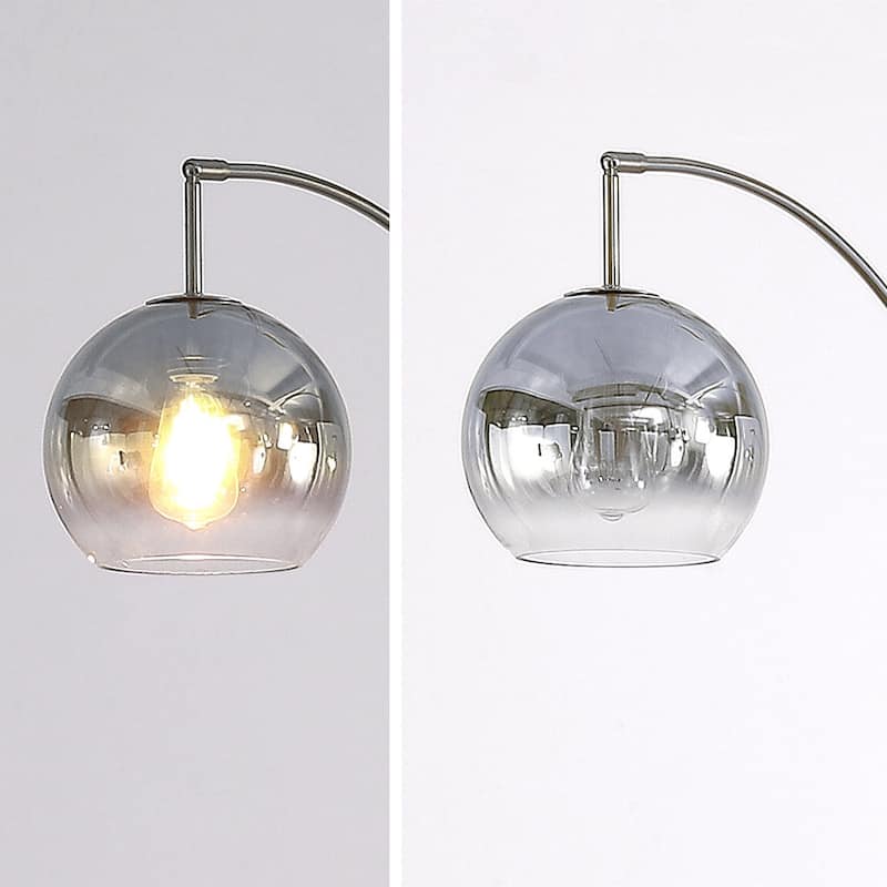 Metro 68"H Glass Globe One Light LED Dimmable Floor Lamp with LED Vintage Bulb