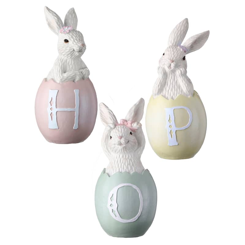 Hop' Bunny In Egg 8" Set of 3 - 8