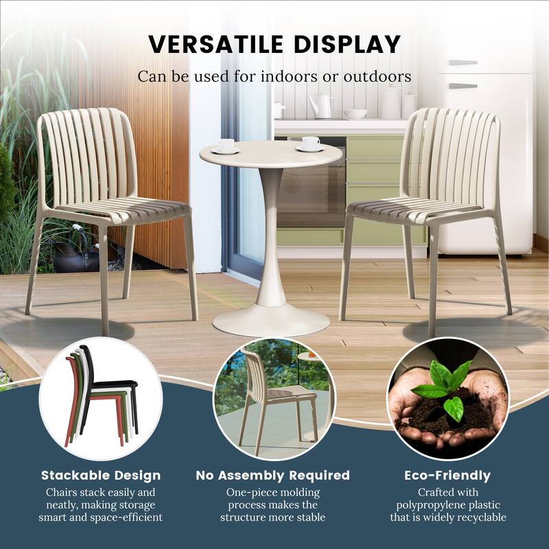 Frond and Form Outdoor Stacking Dining Side Chair (Set of 2)