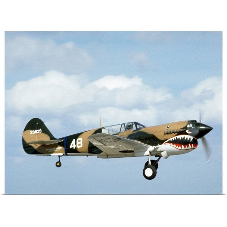 "Antique military fighter plane" Poster Print - Multi
