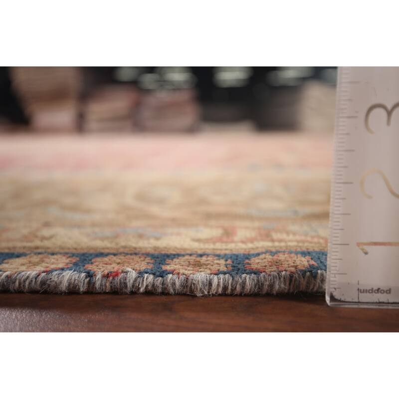 Mashad Persian Vintage Area Rug Handmade Floral Pink Wool Carpet - 9'2"x 13'5"