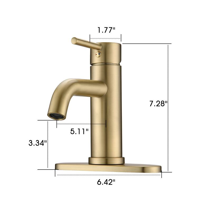 DORNBERG Single Hole Bathroom Sink Faucet in Golden