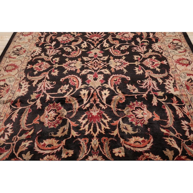 Hand Knotted Peshawar Charcoal 100% Wool Traditional Oriental Area Rug - 7' 10'' x 9' 11''
