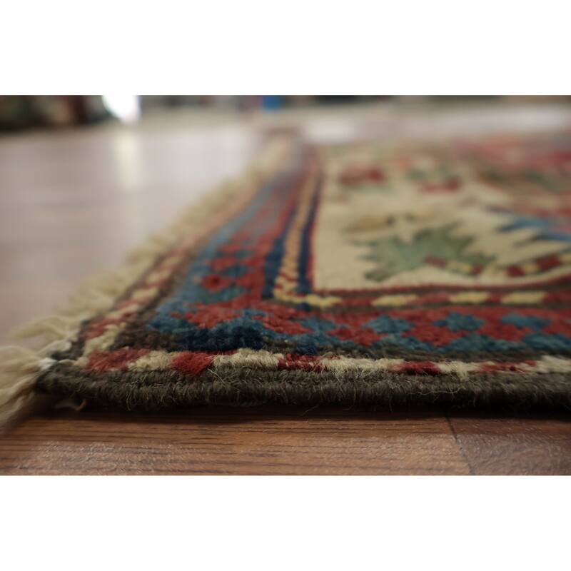 Hand Knotted Oriental 100% Wool Carpet Traditional Tribal Red Kazak Area Rug - 5' 6'' X 3' 3''