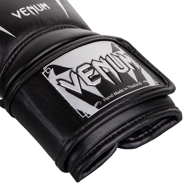 Black//White Venum Giant 3.0 Nappa Leather Hook and Loop Boxing Gloves