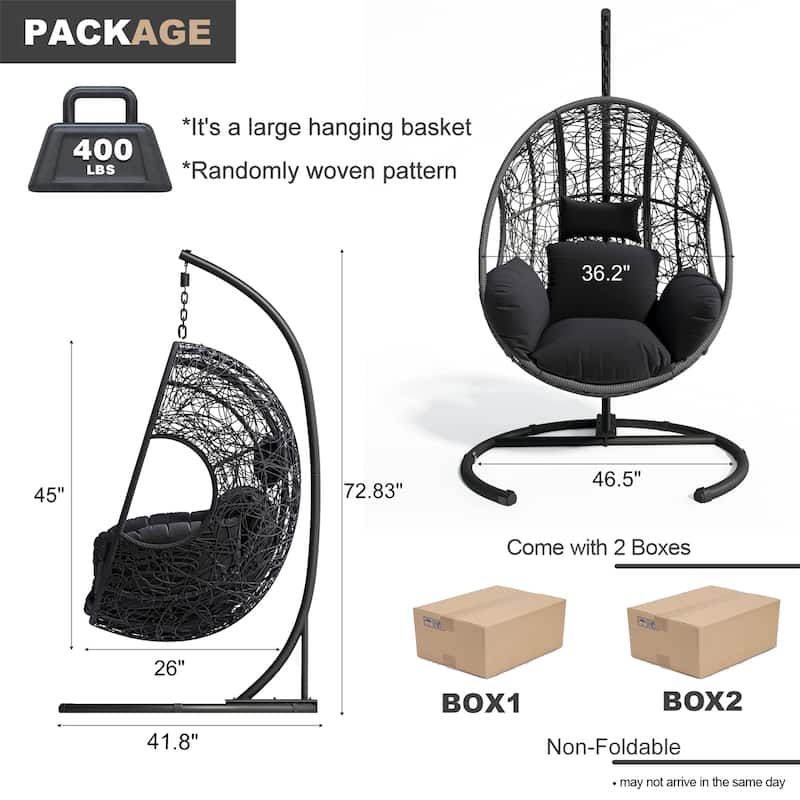 Outdoor PE Wicker Swing Egg Chair