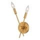 preview thumbnail 1 of 4, Vaxcel Lighting W0492 Warwick 2 Light 12" Tall Wall Sconce Natural Brass