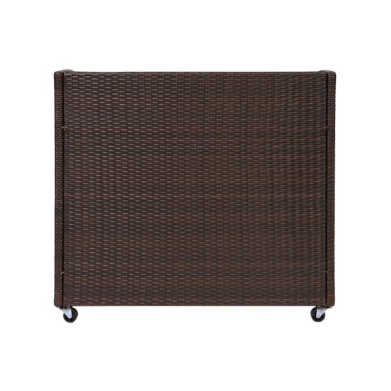 Teamson Home 39.5" Veronica Rolling Outdoor PE Rattan Bar Cart with Storage