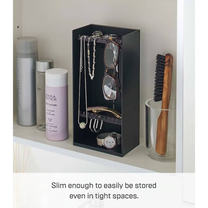 Yamazaki Home Jewelry Organizer, ABS Plastic, Holds 1.98 lbs, Adjustable - L 3 x W 4.7 x H 9.8 inches