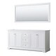 preview thumbnail 18 of 16, Wyndham Collection Avery 72" Double Free Standing Vanity Cabinet - White / Polished Chrome Hardware