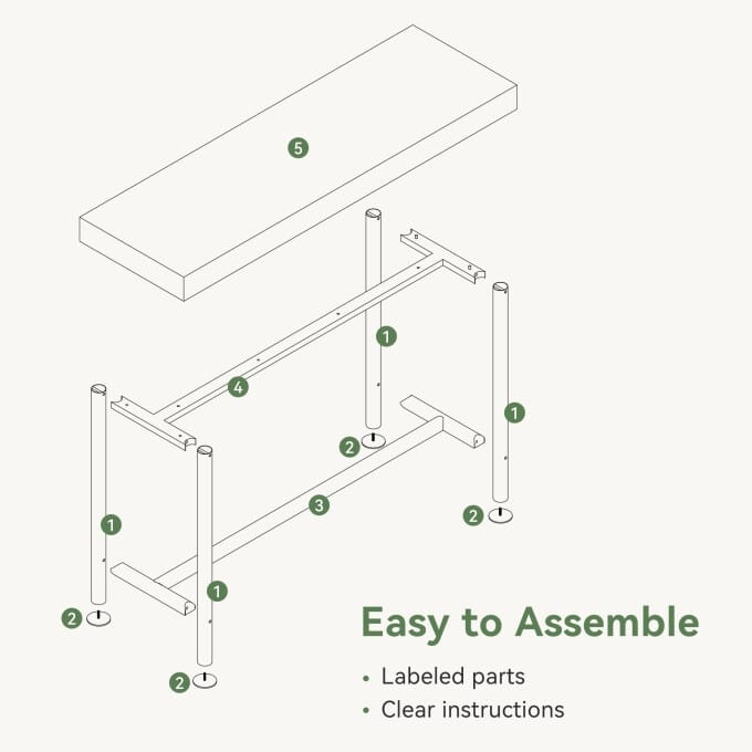 63-Inch Solid Wood Bar Height Dining Pub Table with Metal Frame