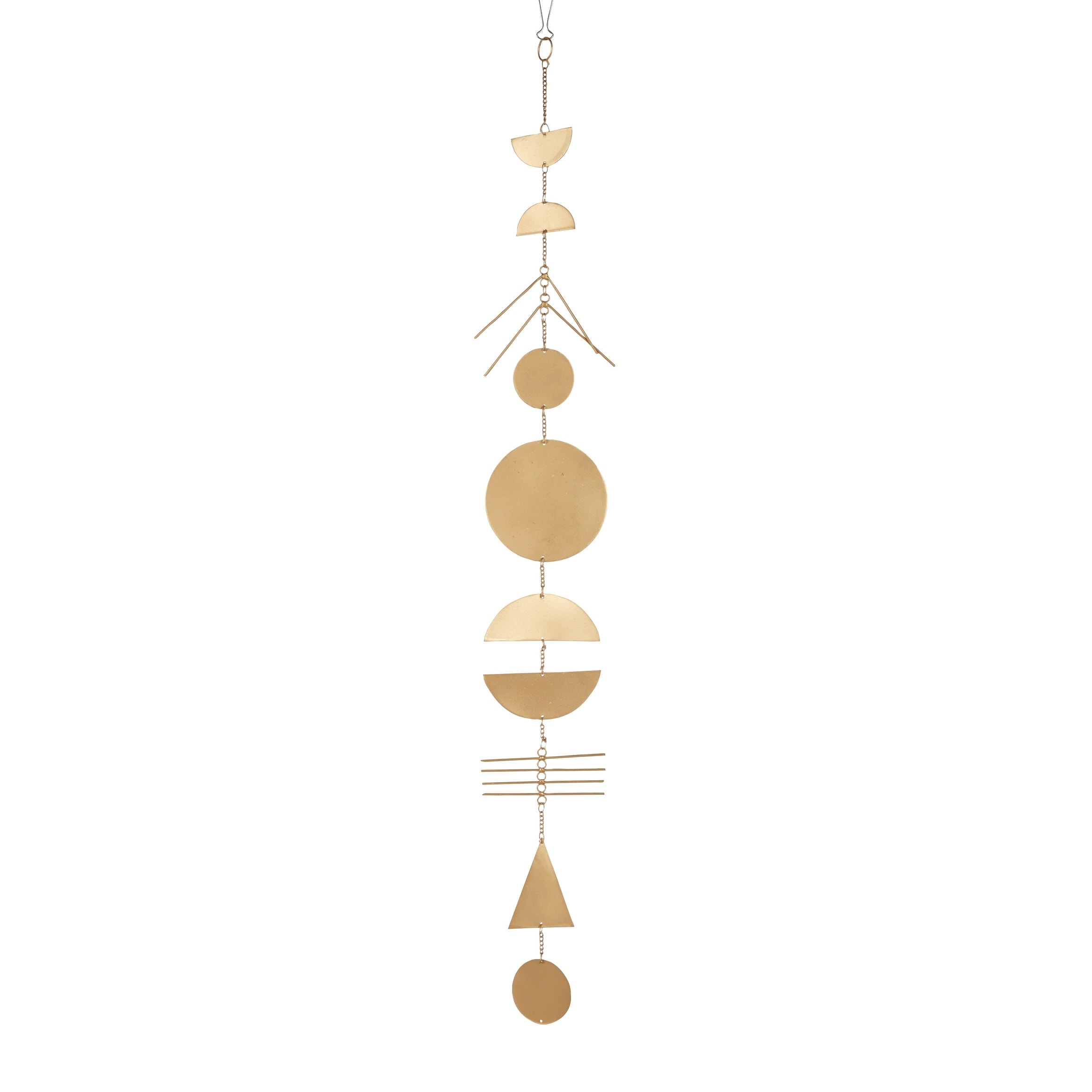 Set Of 2 Large Celestial And Geometric Shape Gold Metal Wind Chime Overstock 32168281