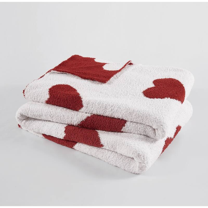 Truly Soft Cozy Hearts Reversible 50x70 Throw