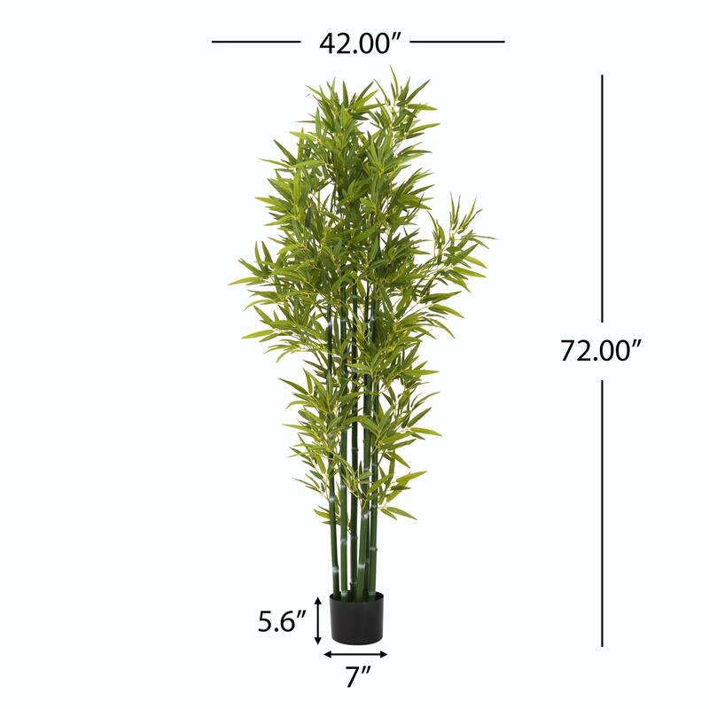 72" Artificial Bamboo with Pots, Set of 2