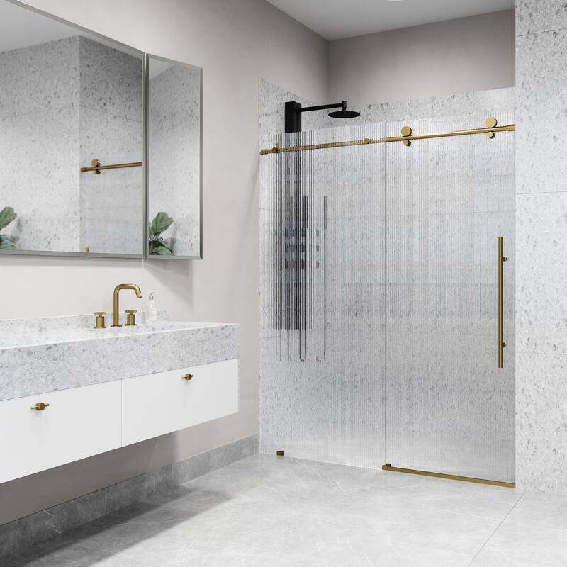 Vigo VG6021FL6076R Elan E-Class 76" High x 60" Wide Sliding Frameless