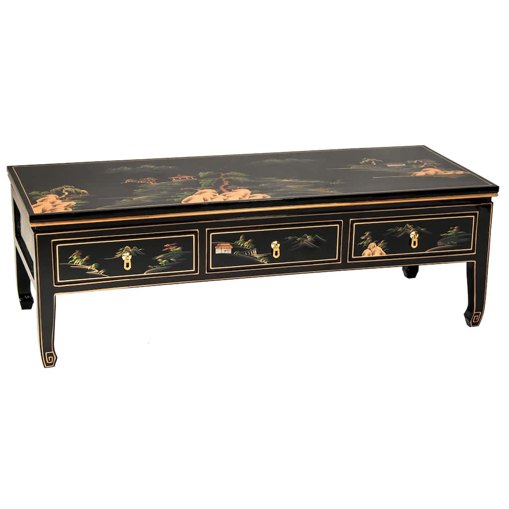 Black Lacquer Coffee Table - Landscape