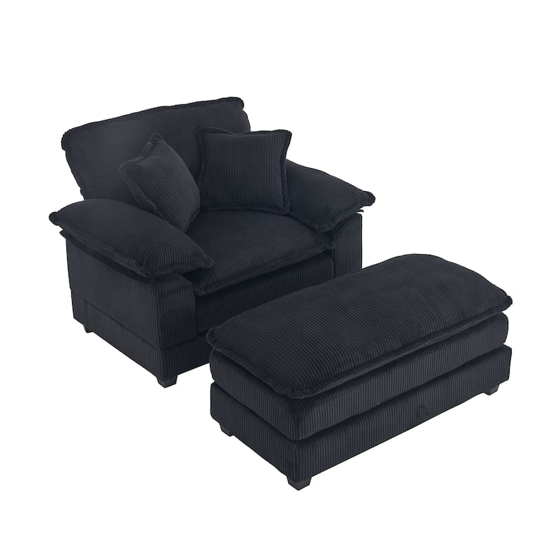 Corduroy Single Sofa With 2 Pillows