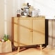 preview thumbnail 5 of 8, Gymax Bamboo Buffet Cabinet w/ PE Rattan Doors Freestanding Kitchen