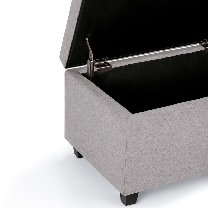 WYNDENHALL Franklin 48-in. Wide Contemporary Rectangular Storage Ottoman