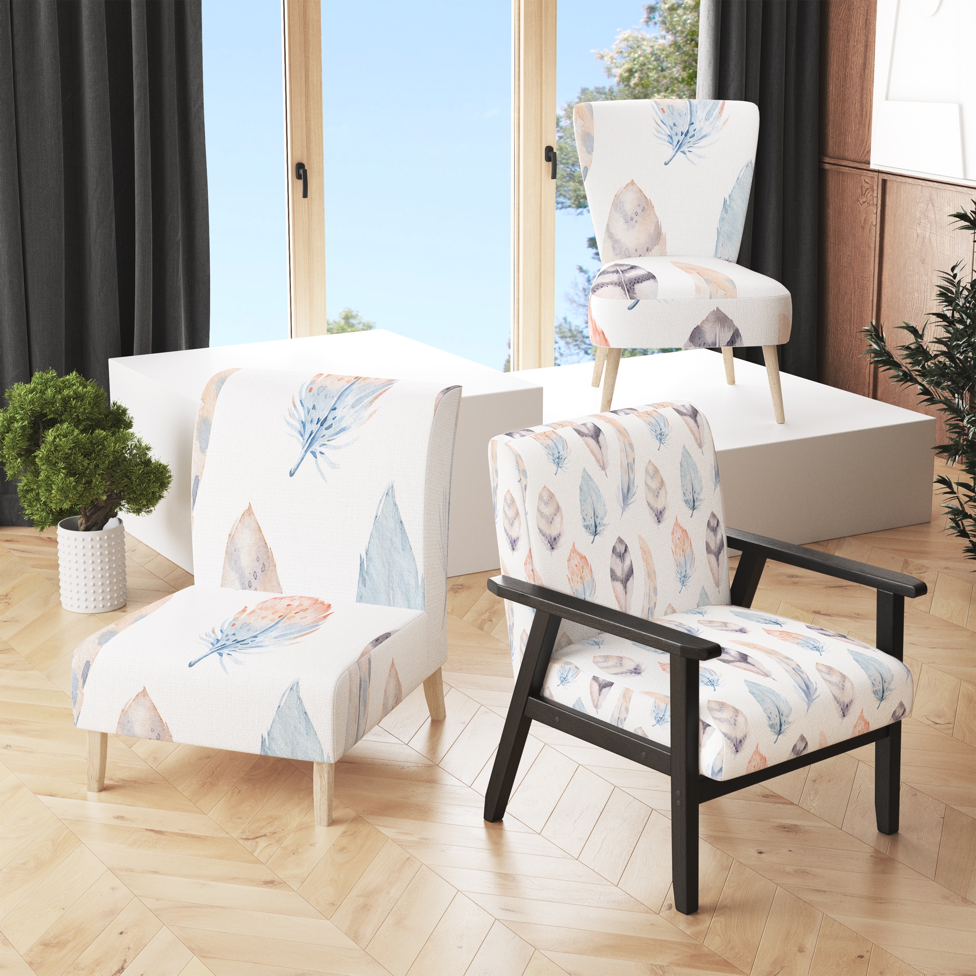 Patterned best sale side chairs