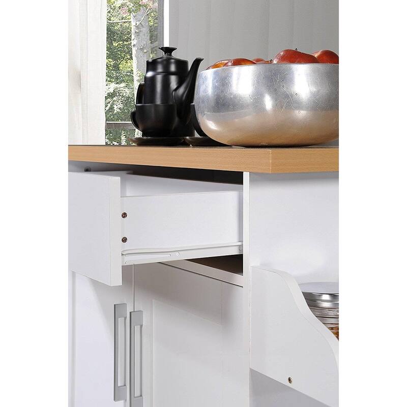 Kitchen Cart with Drawer & Rack - Rolling Storage Cart for Kitchen, Pantry, Island - Antique Accents Design