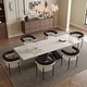preview thumbnail 28 of 56, 110.24" Extendable Rectangular Sintered Stone Double Pedestal Dining Table Seat 8-12