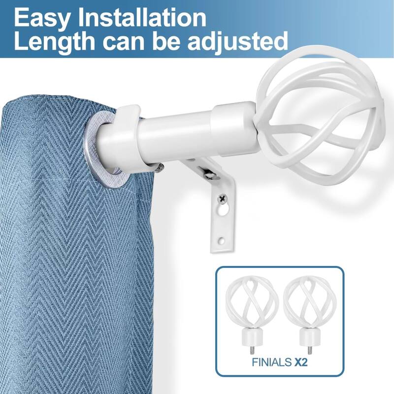 1-inch Diameter Zeffoli Adjustable Single Drapery Curtain Rod