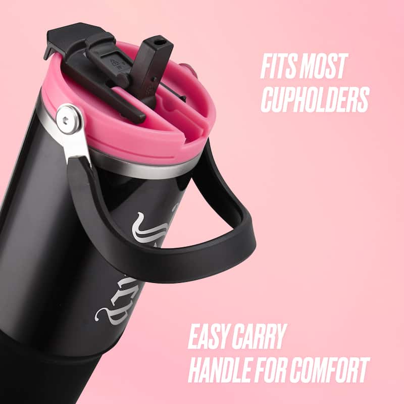 Juicy Couture Flip Fusion Hydration Stainless Steel Screw Top Tumbler with Flip Handle