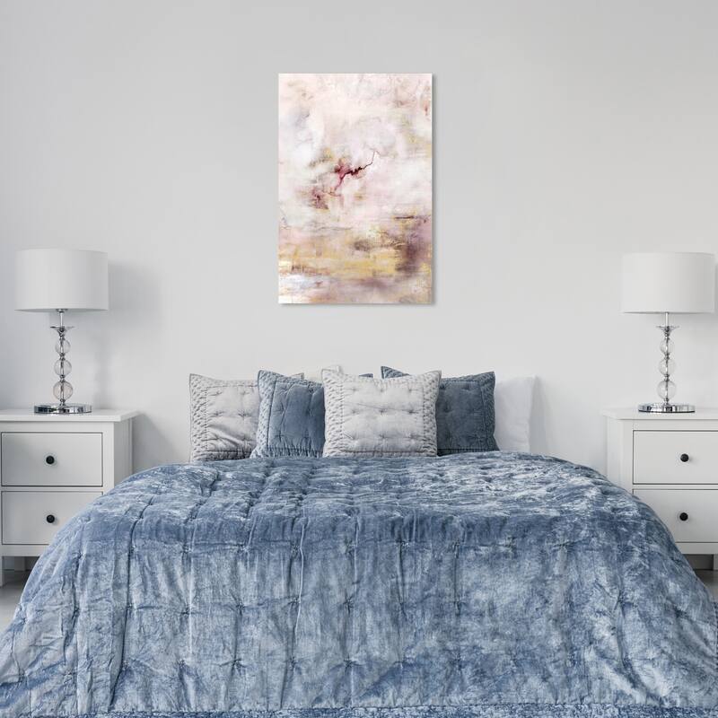 Wynwood Studio Canvas Abstract Gentle Golden Storm White and Modern & Contemporary Wall Art Canvas Print - 36 x 24
