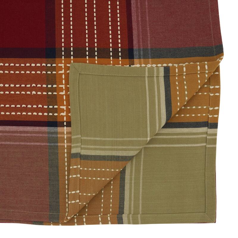 Cotton Tablecloth With Plaid Border Design