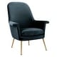 preview thumbnail 7 of 6, SAFAVIEH Couture Aimee Velvet Arm Chair- Navy / Gold - 33.5" W x 31.7" L x 40.9" H - 33.5" W x 31.7" D x 40.9" H