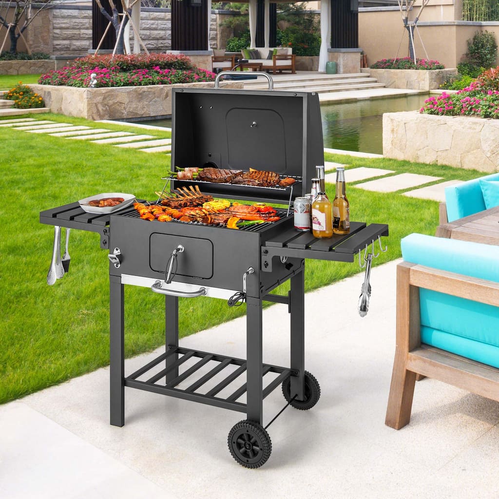 Outdoor Charcoal Grill Foldable Side Table BBQ Camping