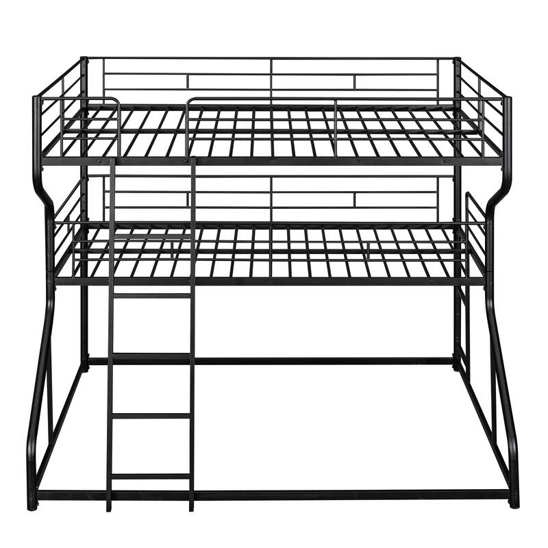 Full XL Over Twin XL Over Queen Size Bunk Bed w/Long, Short Ladder
