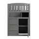 preview thumbnail 28 of 29, Twin Over Full/Twin Bunk Bed with Storage Shelves & Drawers, Wood Bunk Bed Frame with Safety Guardrails, Convertible Bottom Bed