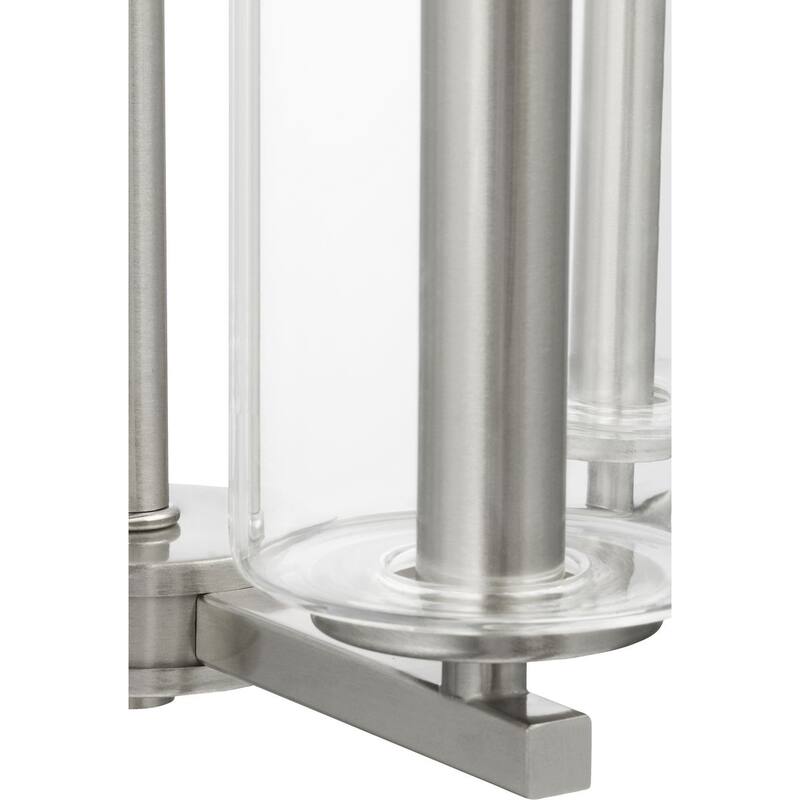 Vertex Collection Four-Light Brushed Nickel Contemporary Foyer Light - 15 in x 15 in x 28 in