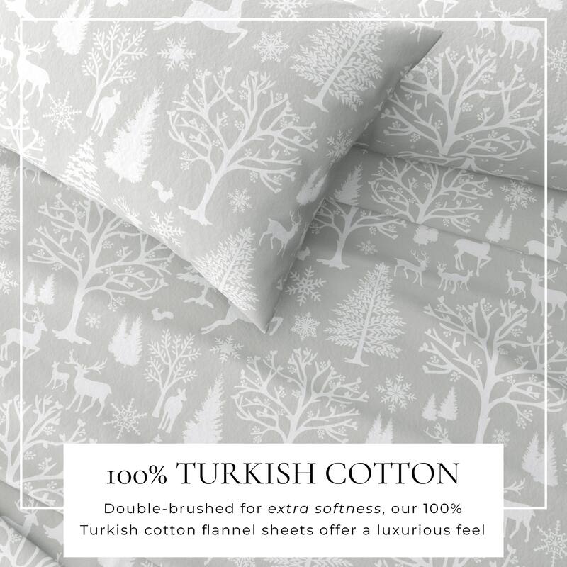 Linery & Co. Winter Turkish Cotton Double-Brushed Flannel Bed Sheet Set