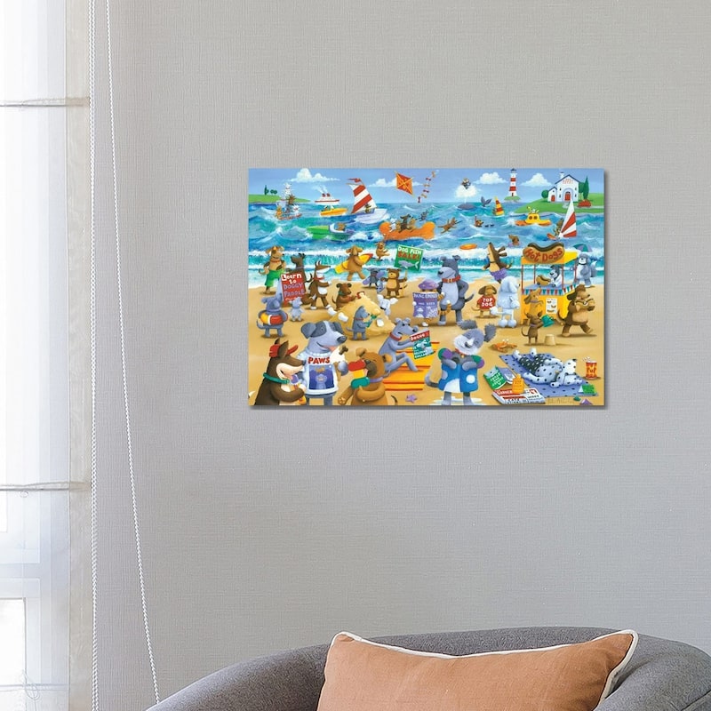 iCanvas "Dogs Beach" by Peter Adderley Canvas Print - 18x26x1.5